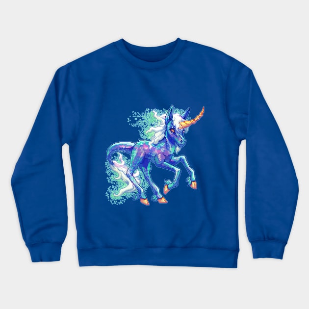 Glowing unicorn Crewneck Sweatshirt by heartnotes3